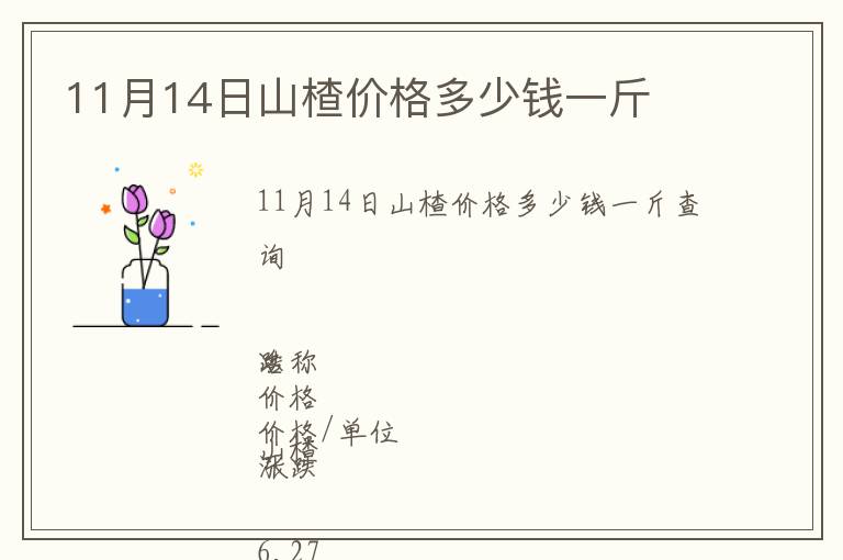 11月14日山楂價(jià)格多少錢一斤
