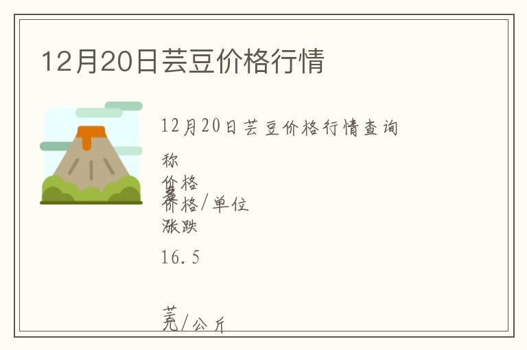 12月20日蕓豆價(jià)格行情