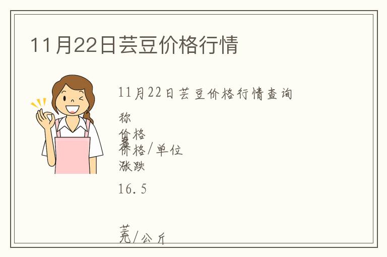 11月22日蕓豆價格行情