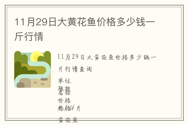 11月29日大黃花魚價格多少錢一斤行情