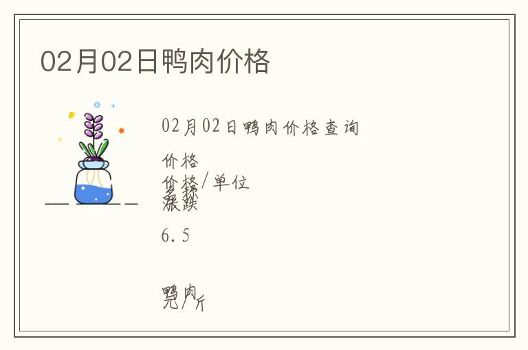 02月02日鴨肉價(jià)格