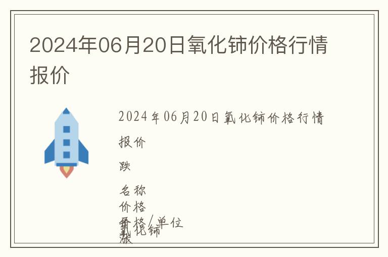 2024年06月20日氧化鈰價(jià)格行情報(bào)價(jià)
