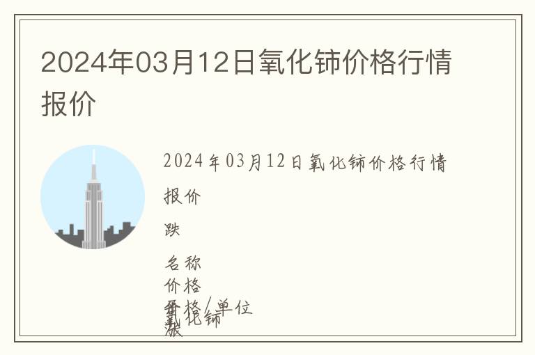 2024年03月12日氧化鈰價(jià)格行情報(bào)價(jià)