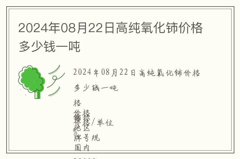 2024年08月22日高純氧化鈰價格多少錢一噸