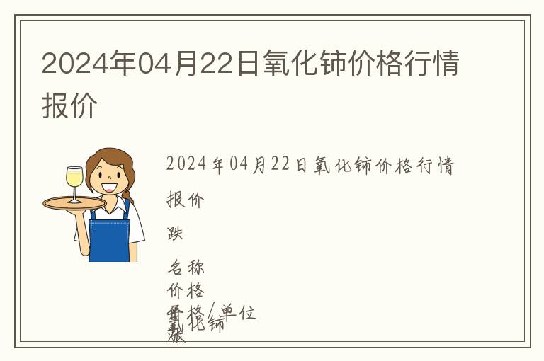 2024年04月22日氧化鈰價格行情報價