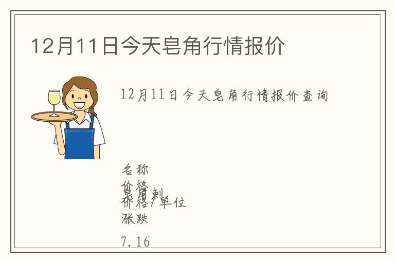 12月11日今天皂角行情報價